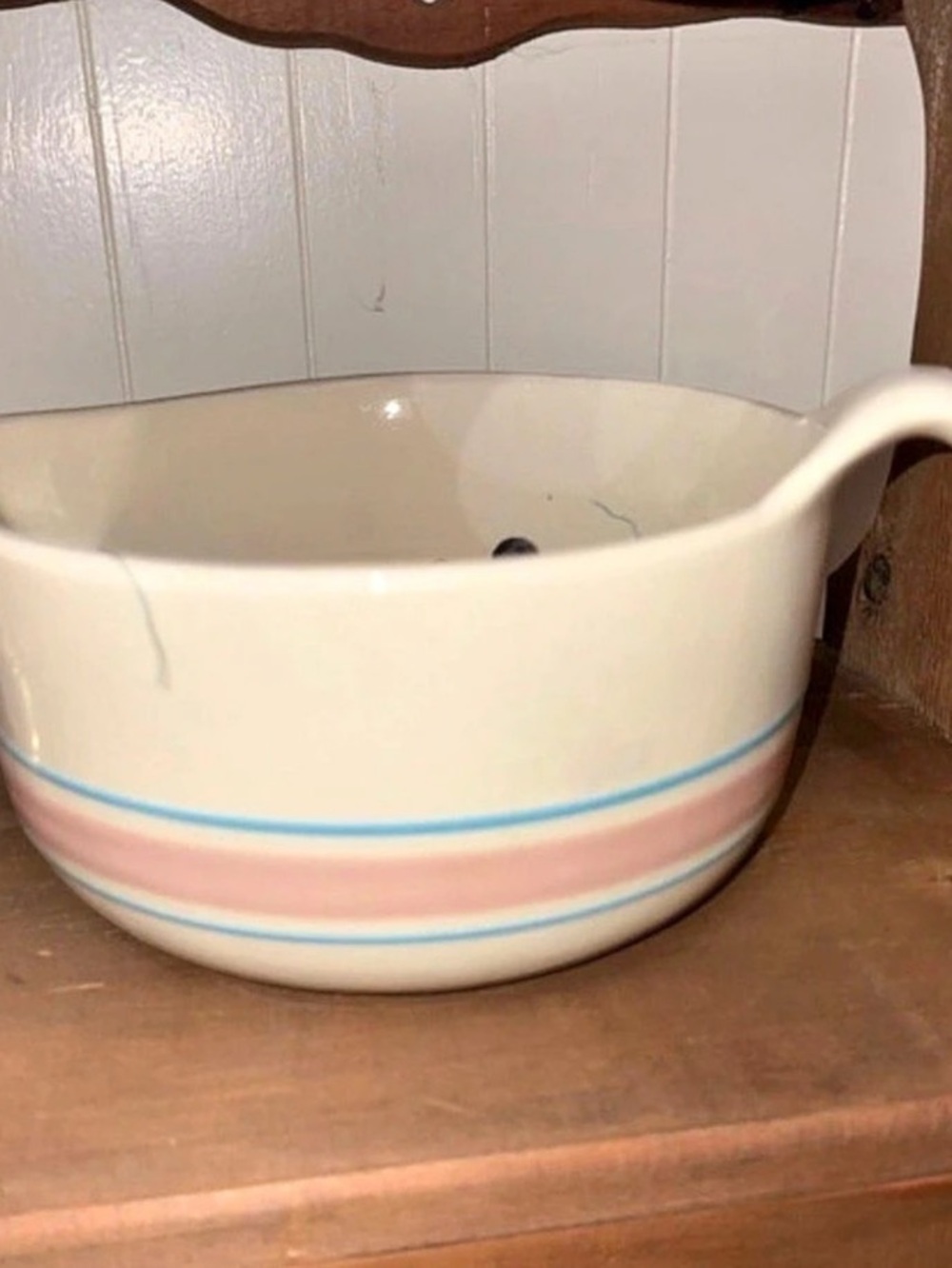 McCoy Pink and Blue Stripe Batter Bowl #129